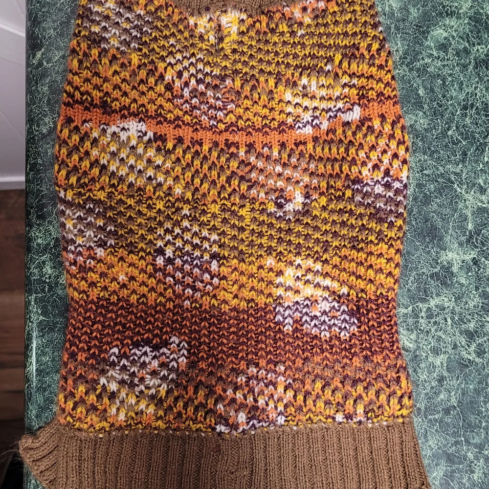 Brown and Cream Acorn Leaf Sweater Vest